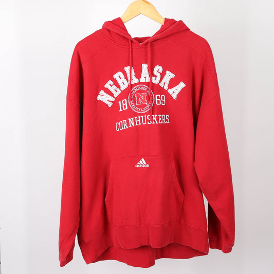 Vintage Adidas Nebraska Corn Huskers Hoody -XL